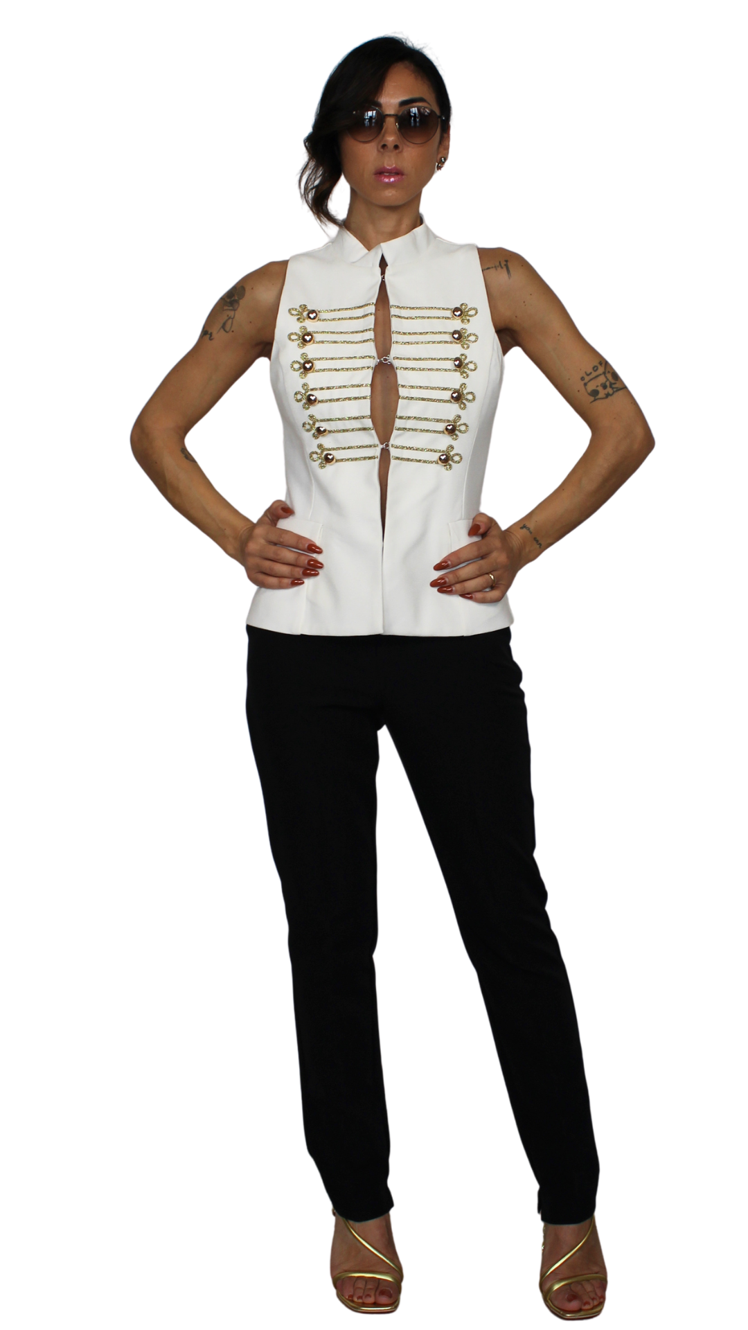 Gilet Stile Napoleon con Dettagli Gold