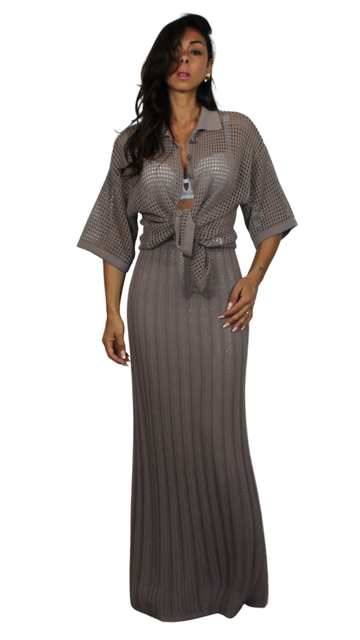 Gonna Maxi in Maglia Traforata