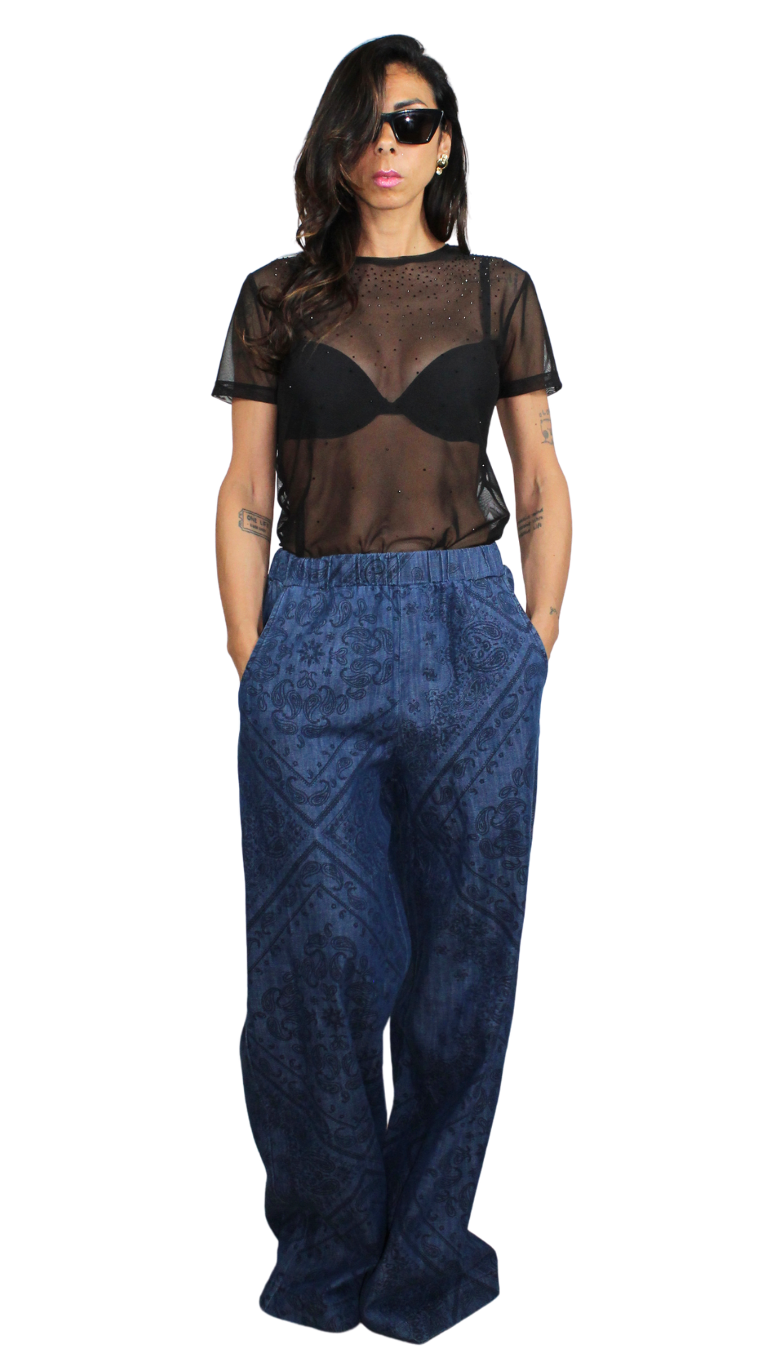 Pantaloni Stampa Bandana Jacquard By Kontatto