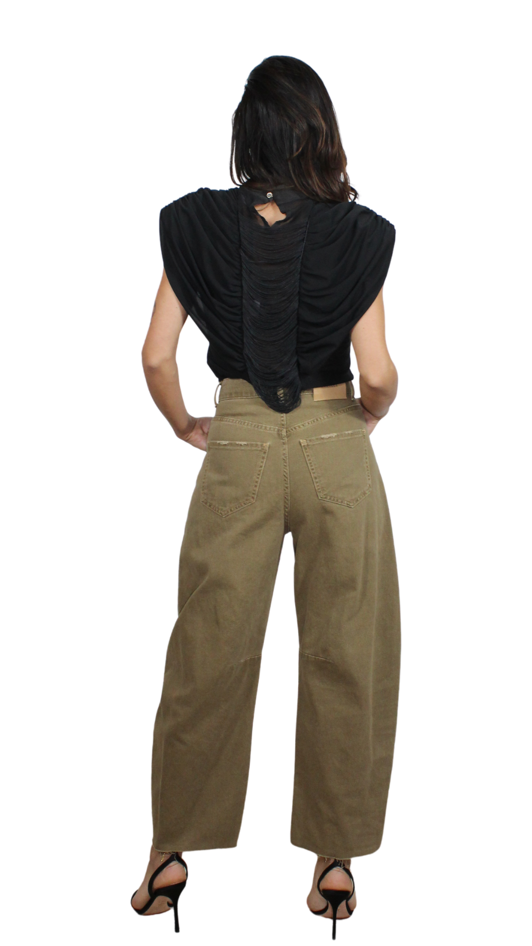 Maglia in Tulle con Ruches e Frange