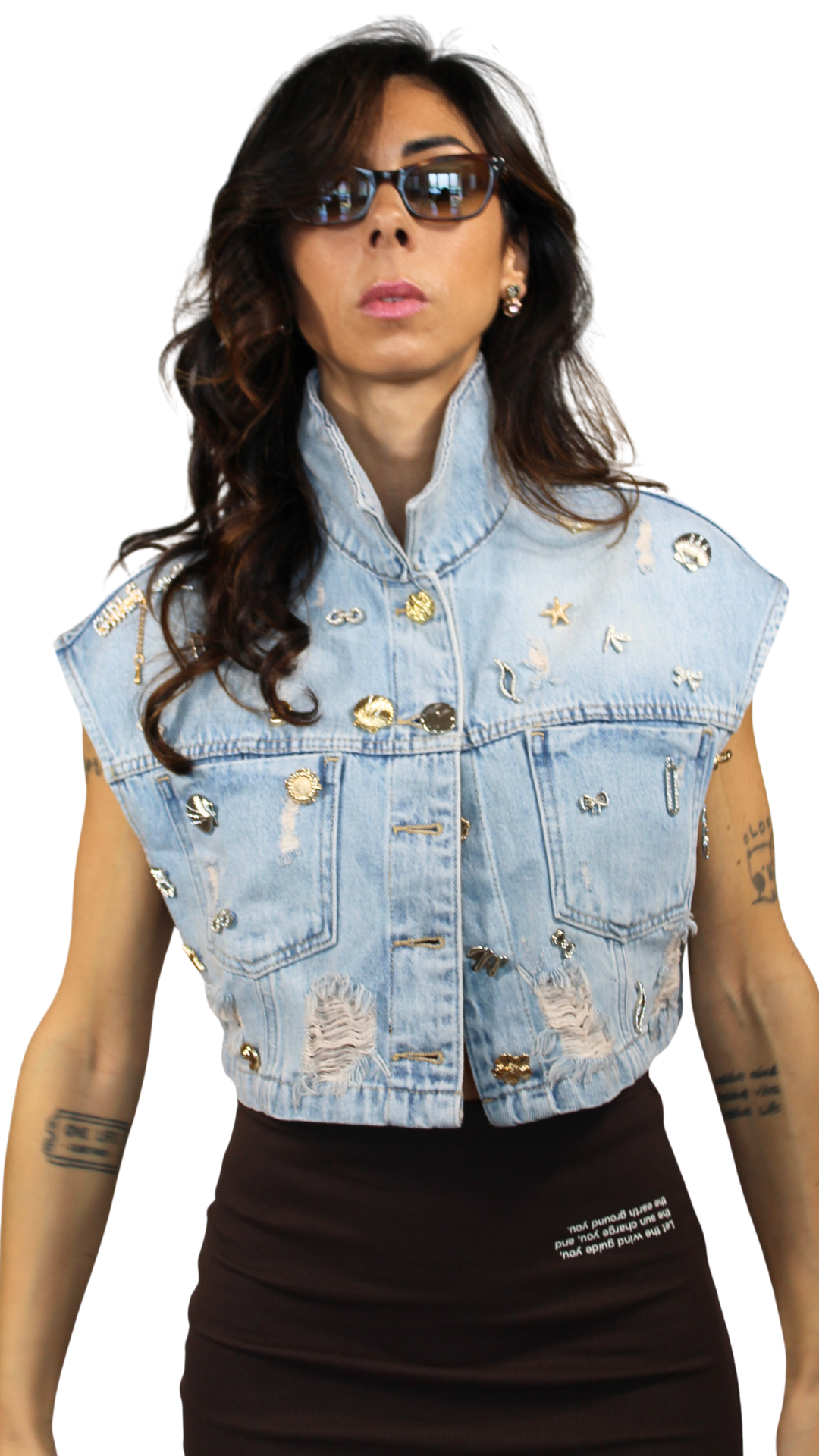 Jewel Denim Gilet