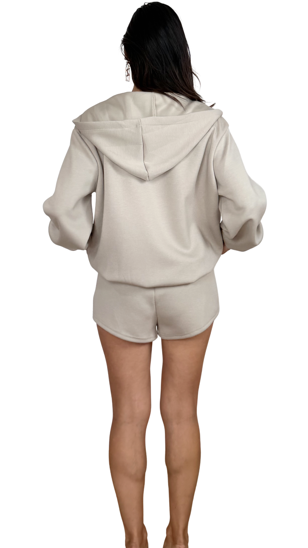 Coordinato felpa Oversize con Zip e Shorts