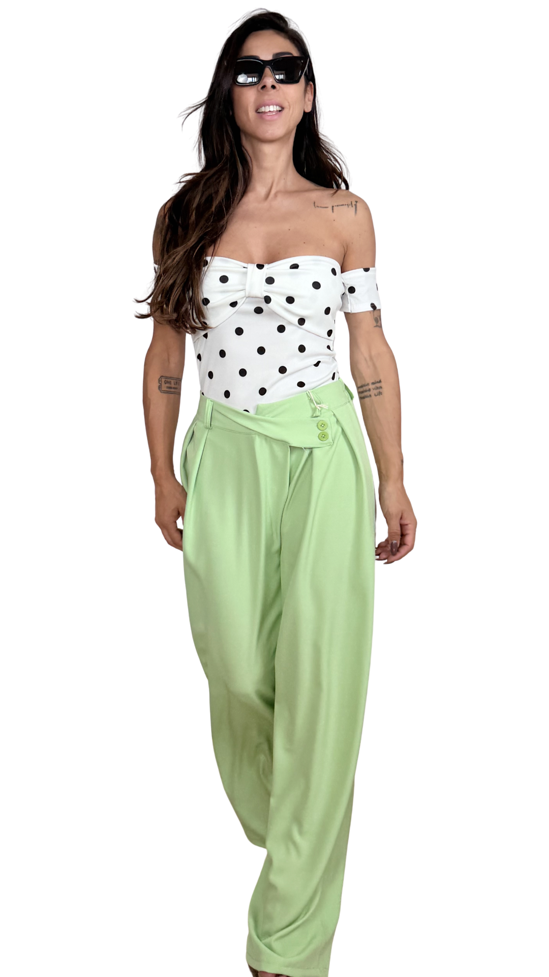 Body Smanicato a Pois