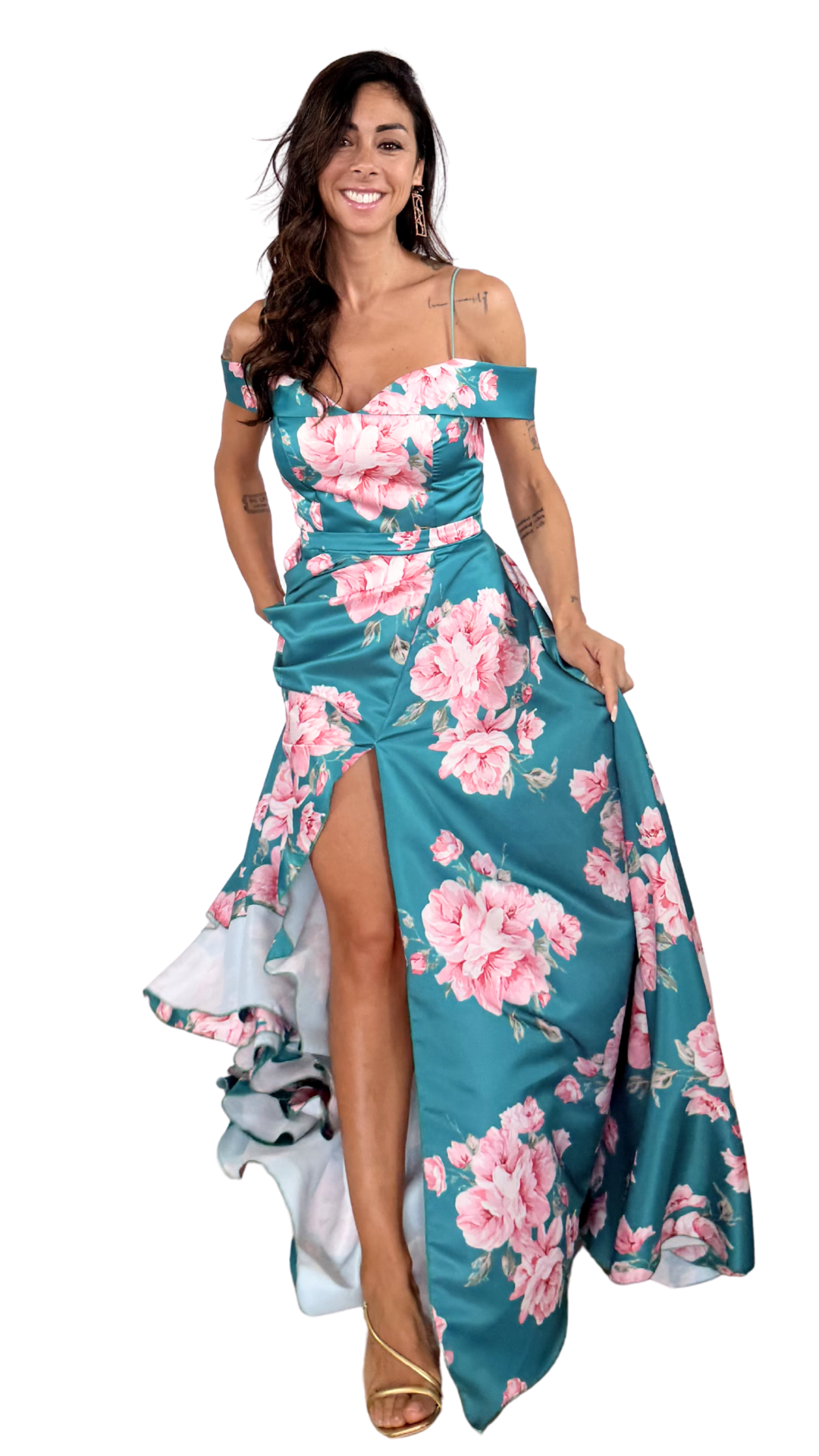 Abito Maxi "Fiori di Pesco"