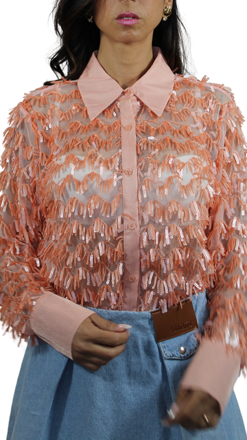 Camicia paillettes 3D