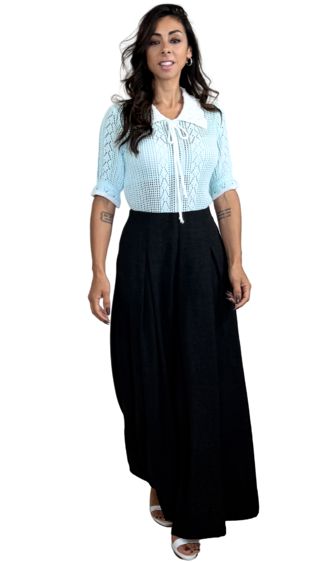 Pantaloni Palazzo 'Lauren' con Pinces