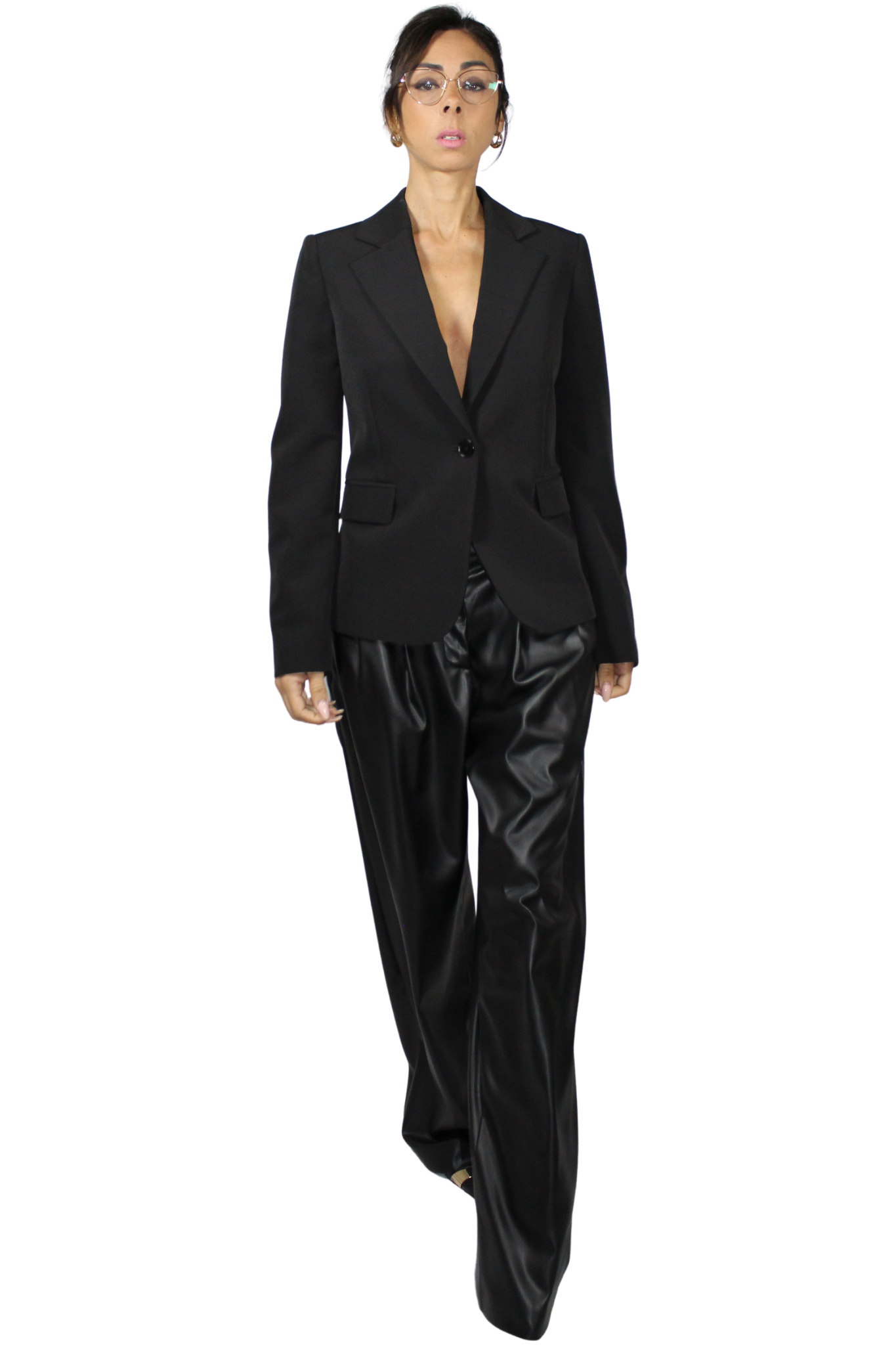 Pantalone Nero Iconico ecopelle by Kontatto