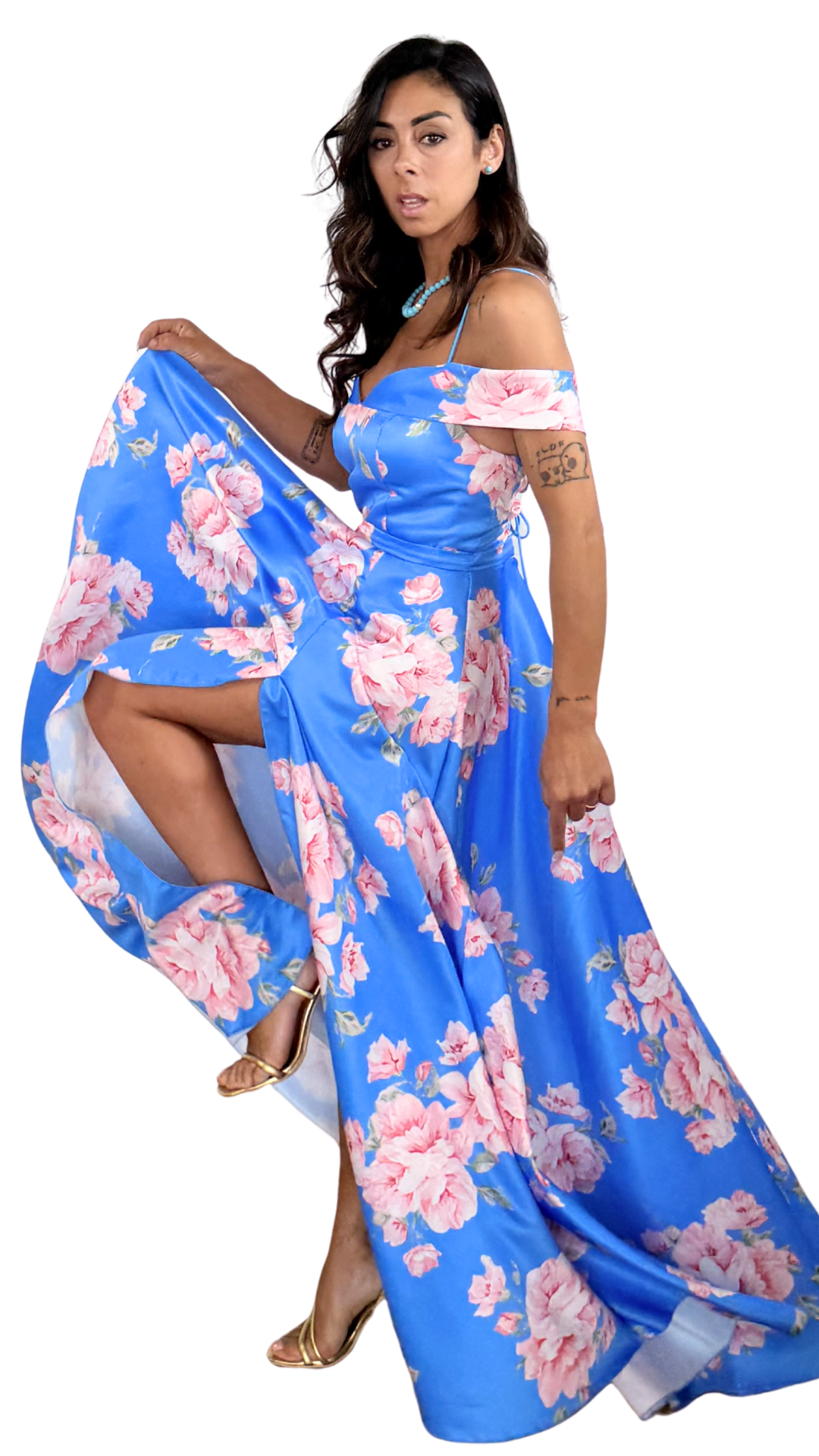 Abito Maxi "Fiori di Pesco"