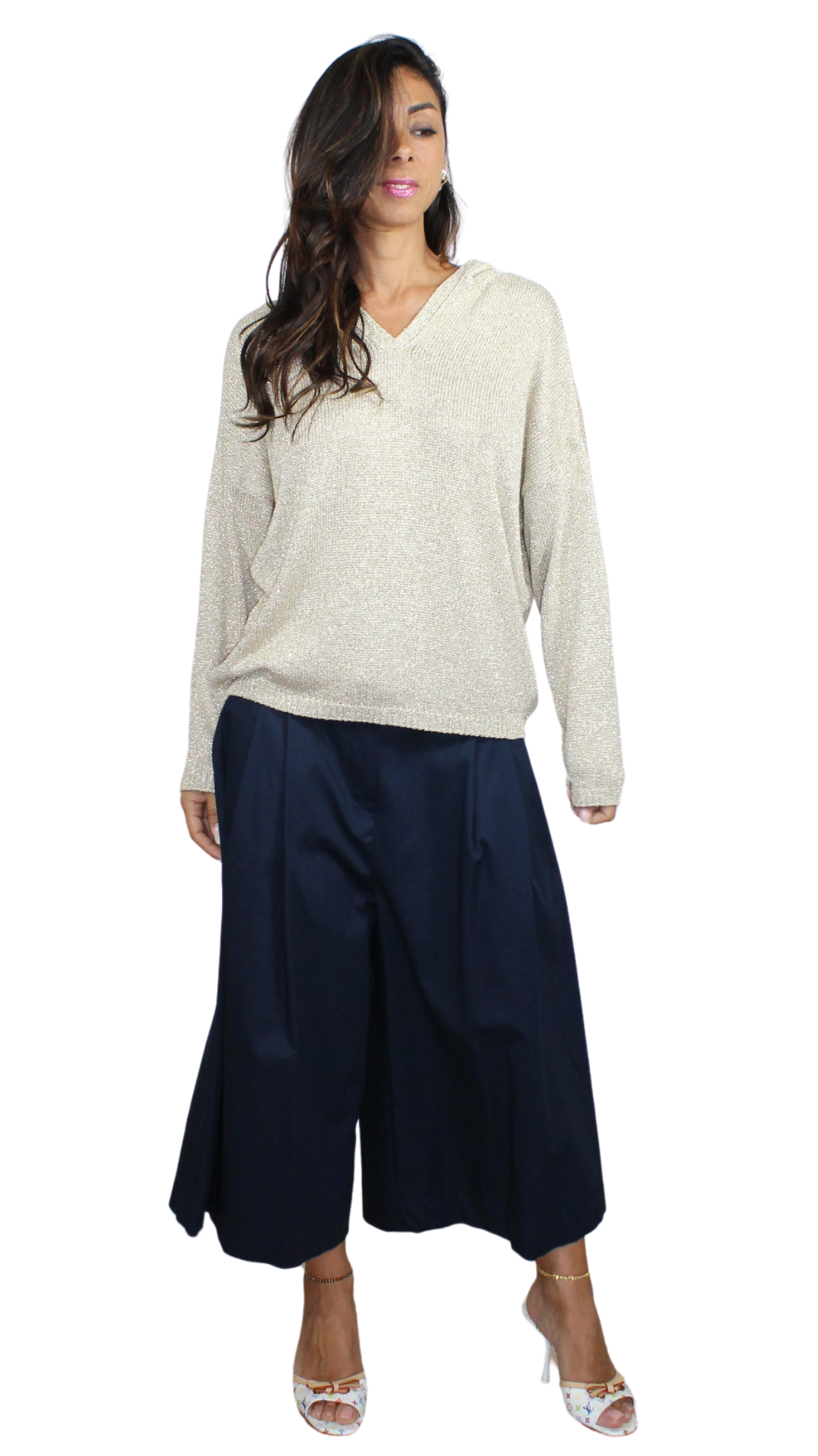Felpa "Shine" in Lurex