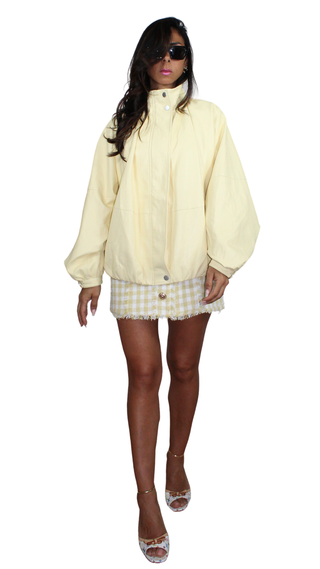 Giacca Bomber con Collo a Imbuto