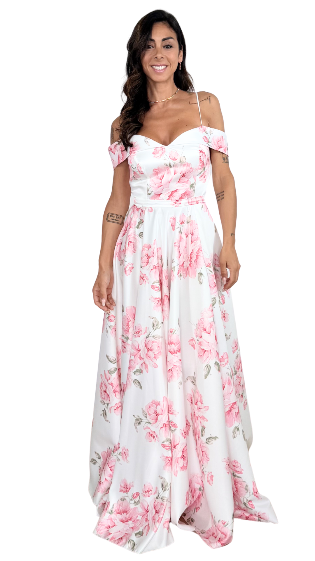 Abito Maxi "Fiori di Pesco"